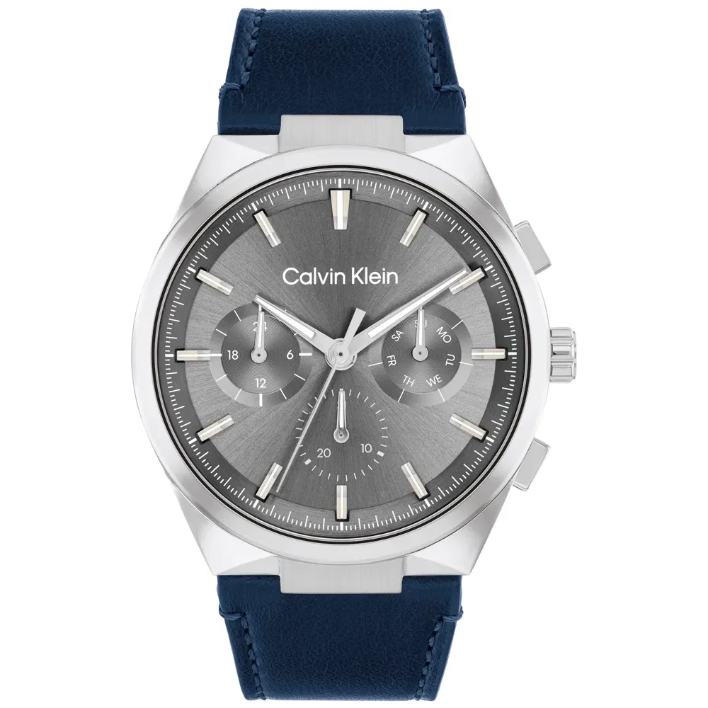 Relógio Calvin Klein Distinguish Masculino Couro Azul - 25200444 — imagem 1