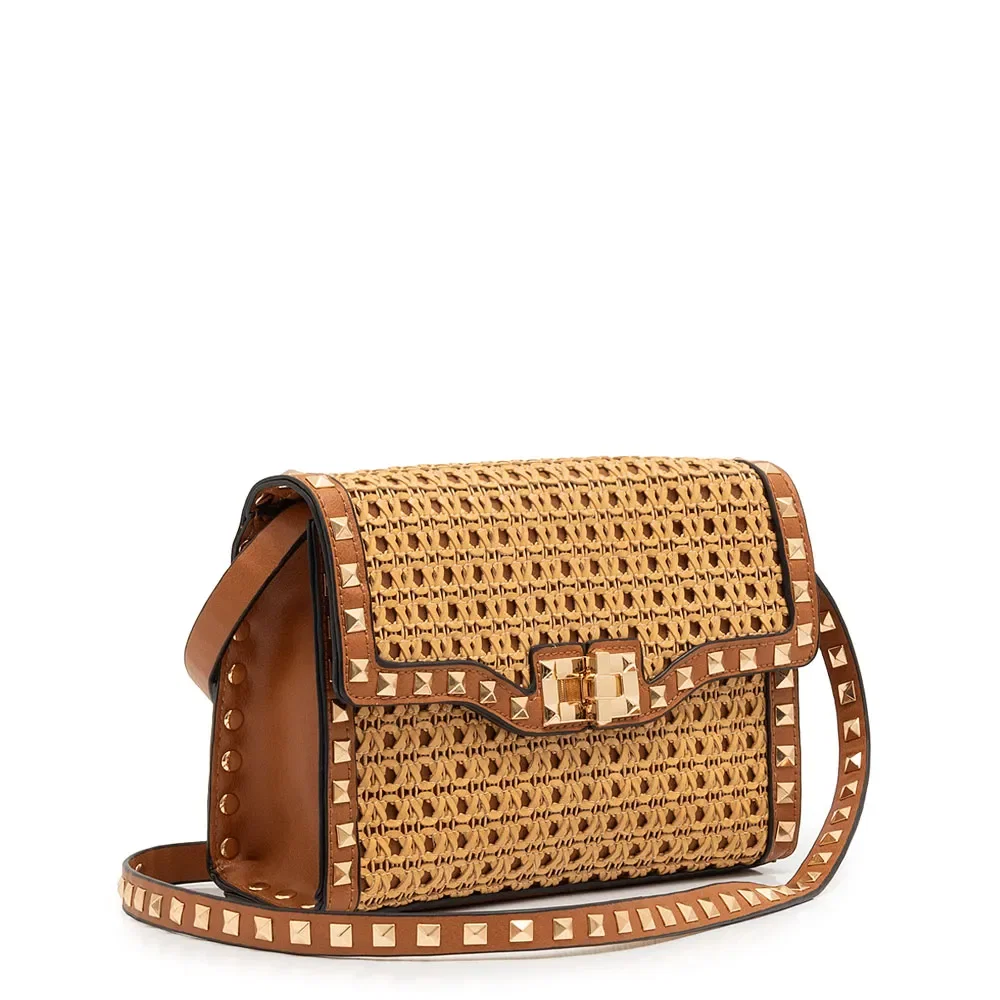 Bolsa Trama Palha Tiracolo Spikes — imagem 1