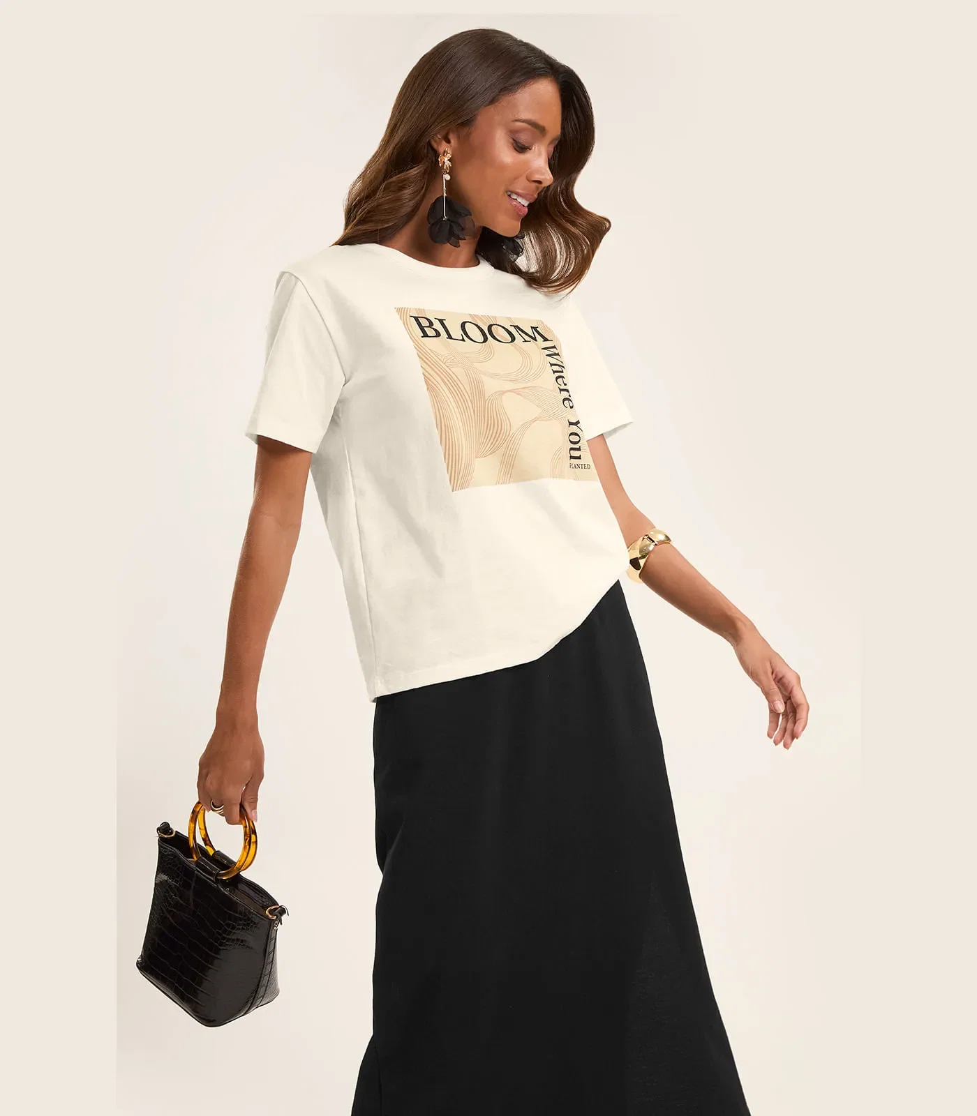 T- Shirt Feminina em Meia Malha Rovitex Bege