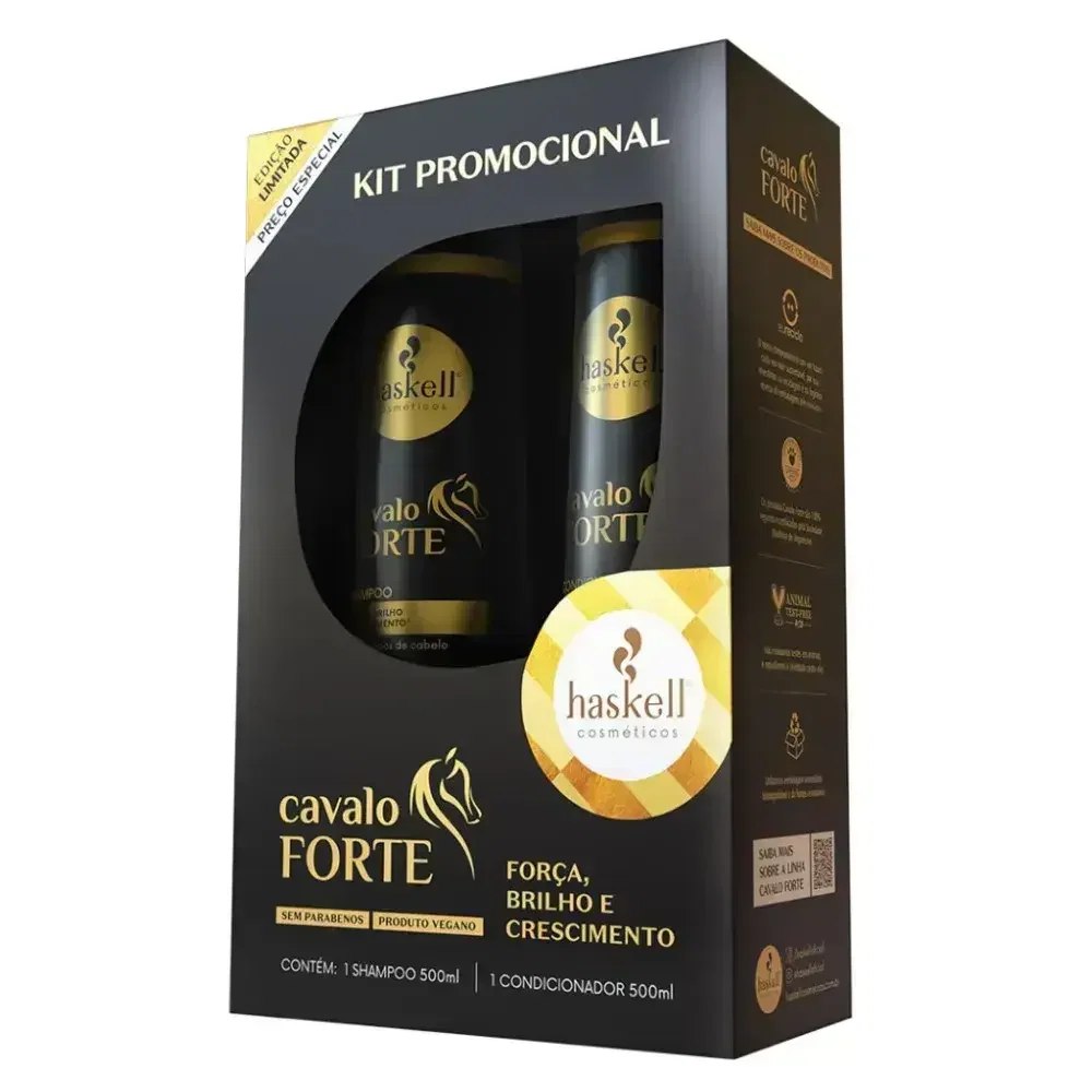 Kit Shampoo + Condicionador Haskel Cavalo Forte 500ml