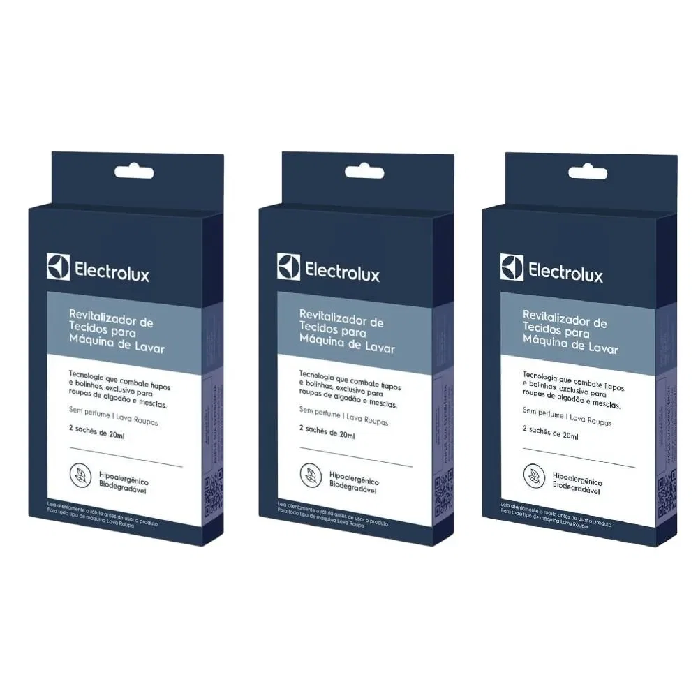 Kit de 3 Revitalizadores de Tecidos Electrolux 20ml para Máquina de Lavar — imagem 1