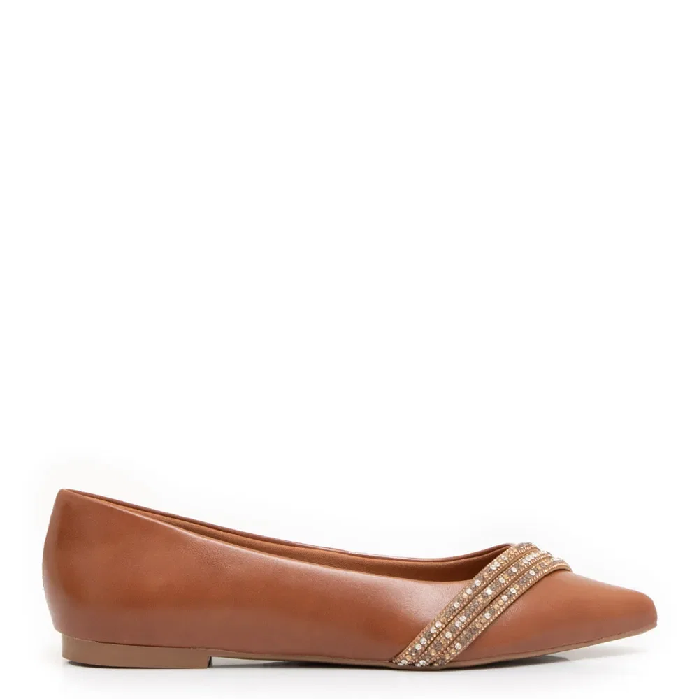 Sapatilha Caramelo Tiras Strass — imagem 1