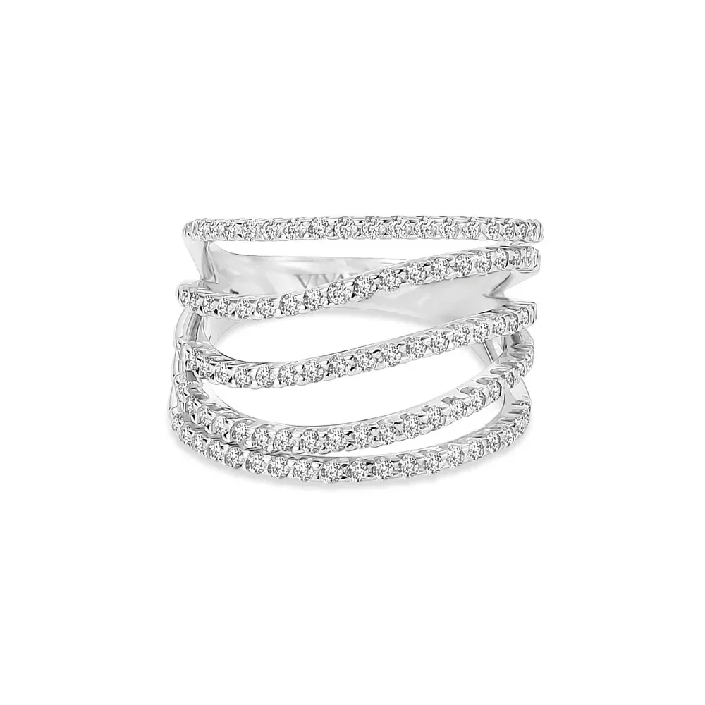Anel Harmonia em Ouro Branco 18k com Diamantes