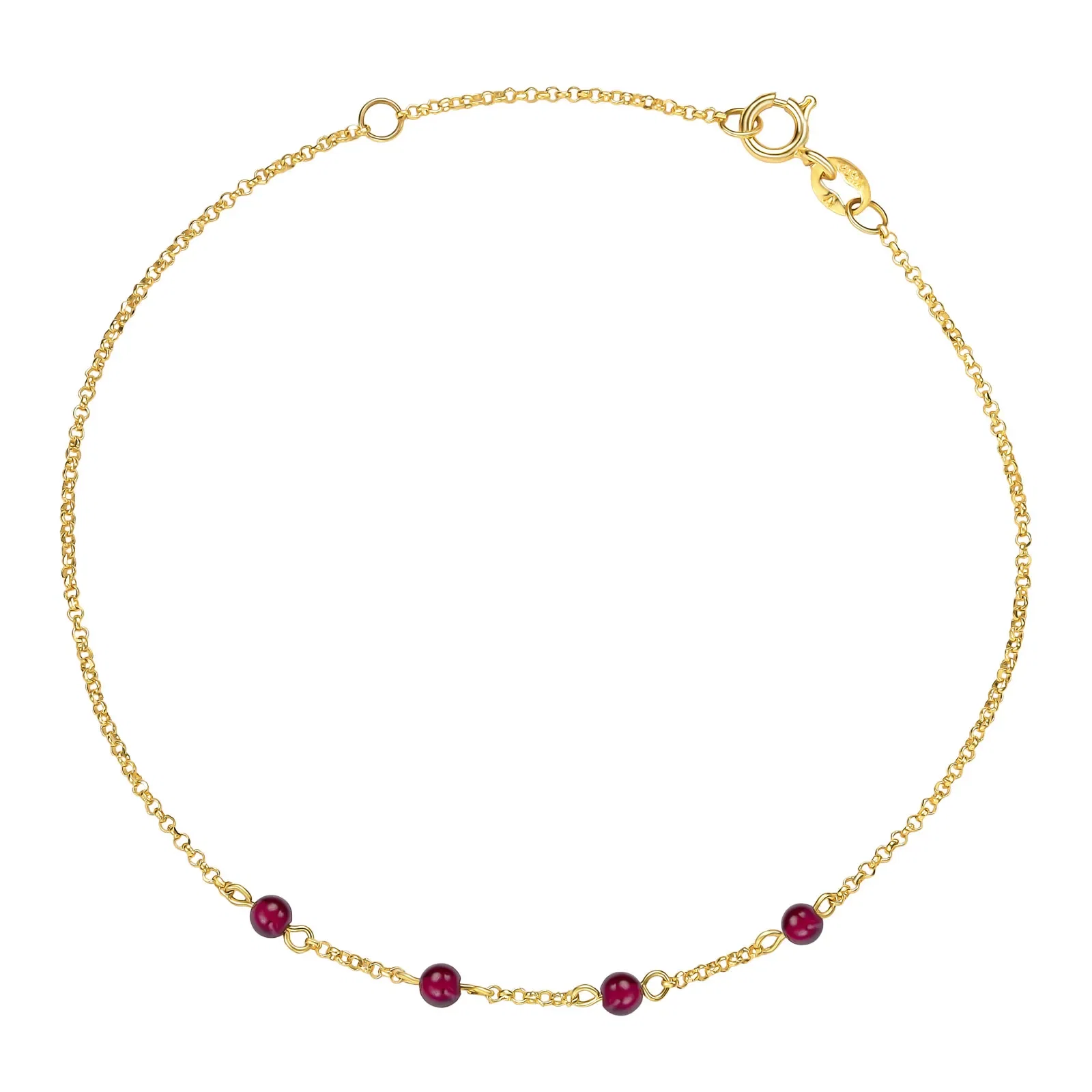 Pulseira Gold Stone em Ouro Amarelo 18k com Rodolita