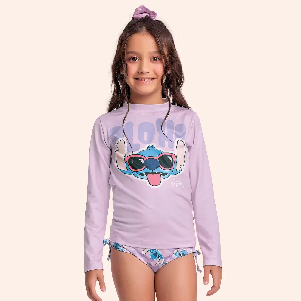 Conjunto blusa manga longa e calcinha Stitch com cordão regulador — imagem 1