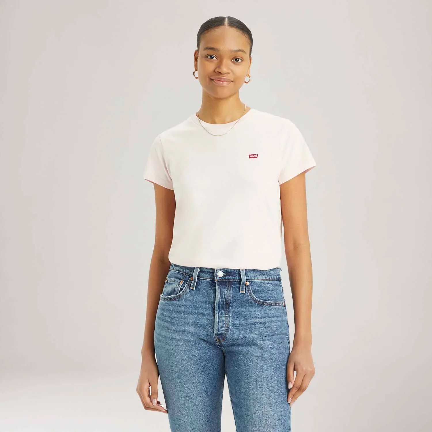 Camiseta Levi's® Perfect Tee Rosa Claro Manga Curta — imagem 1
