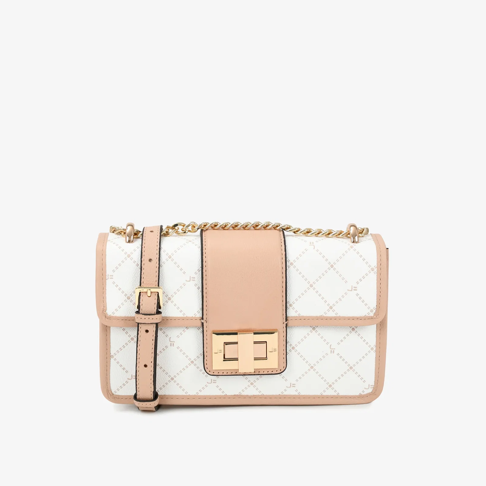 Bolsa Transversal Off White Nude Monograma Jb Couro — imagem 1