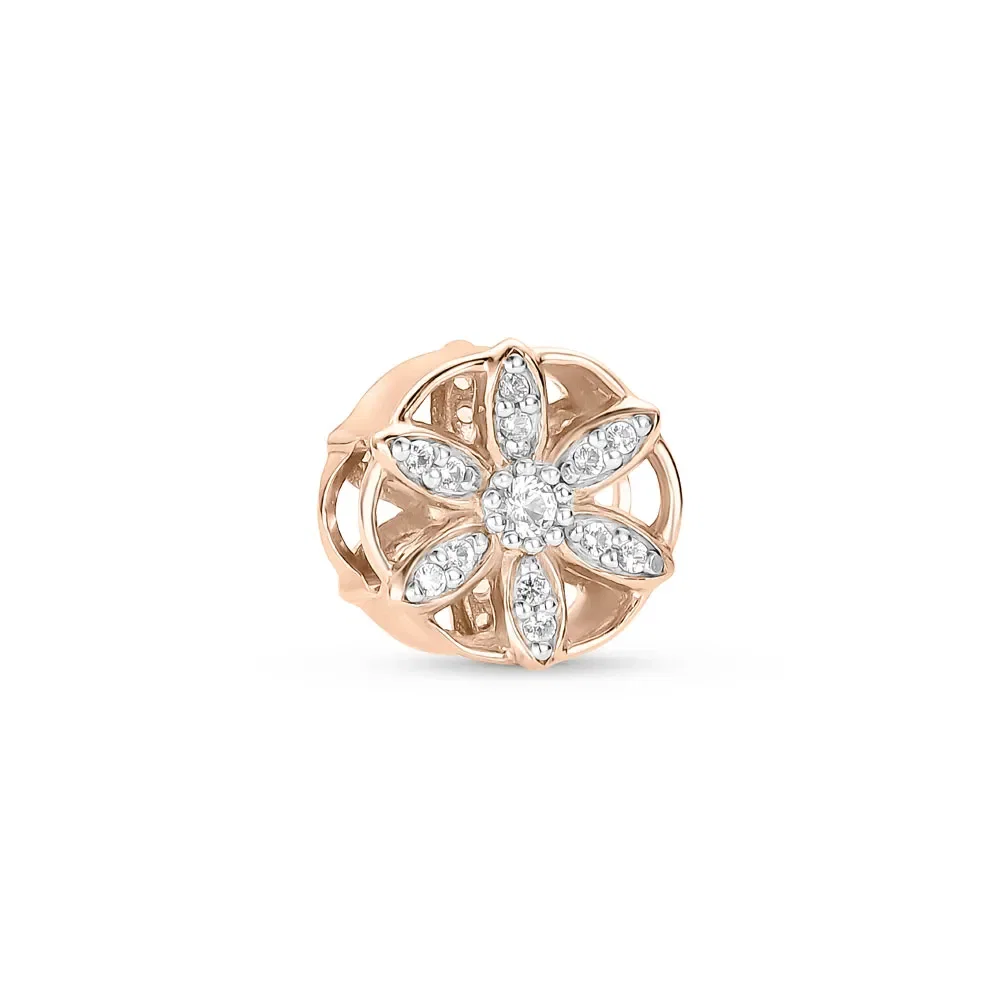 Separador Life My Rosé Flor em Liga Rosé com Banho de Ouro Rosé 18k e Topázios Incolores