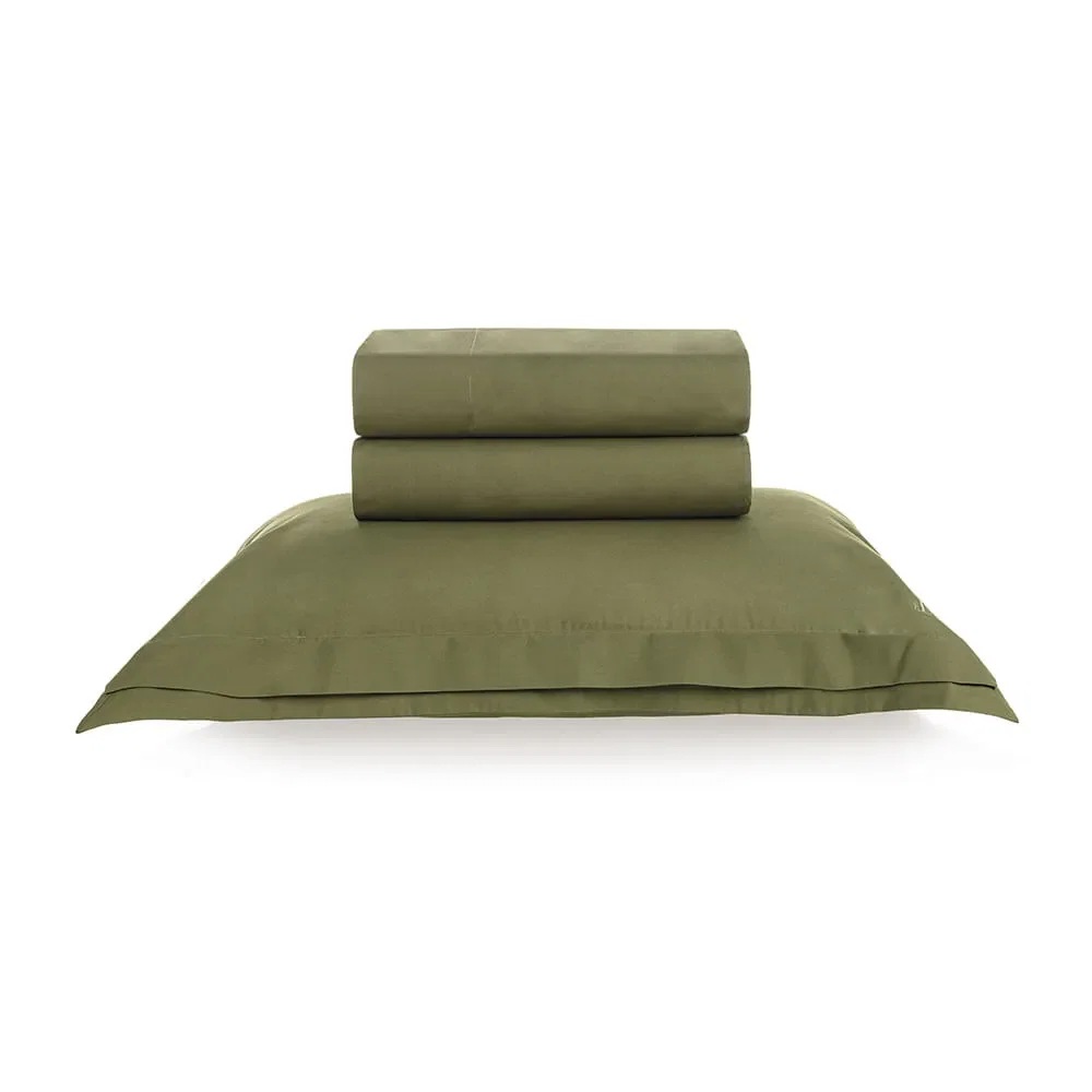 Jogo de cama 200 fios Percal Novoli Oliva