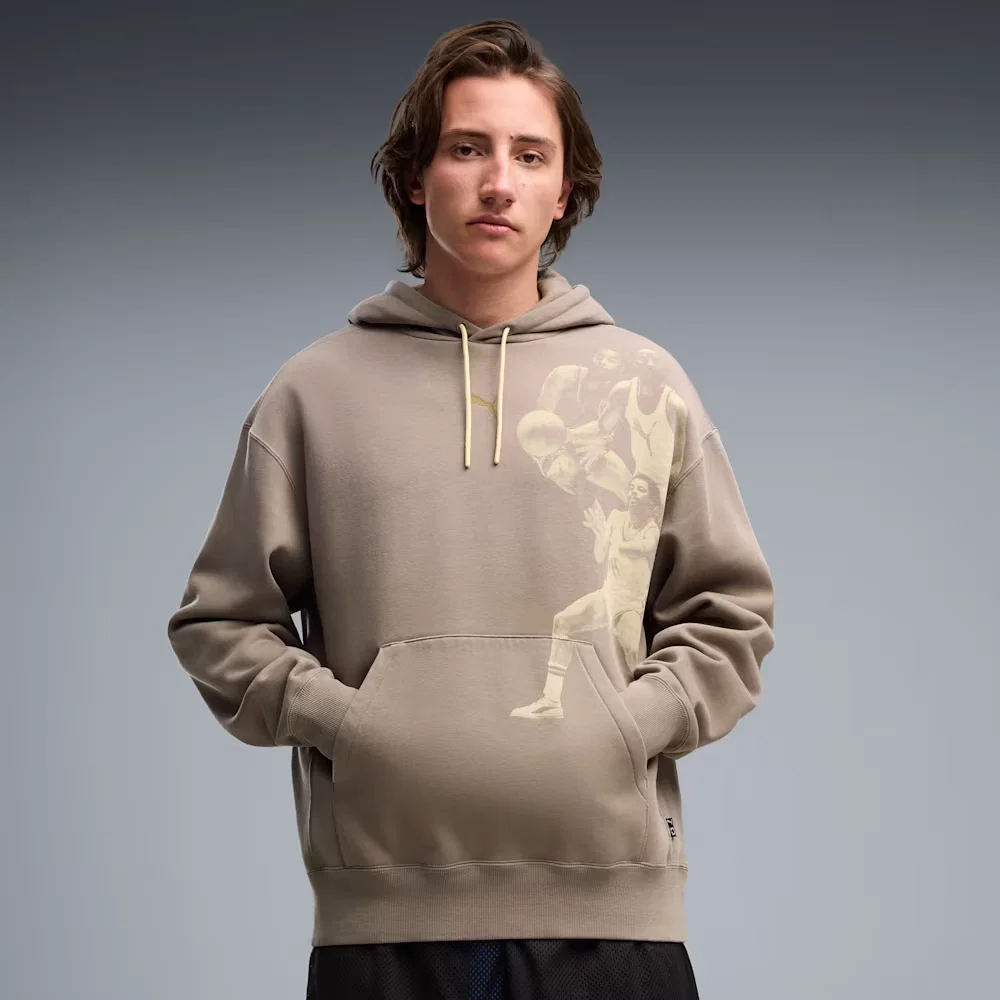 Moletom com Capuz Basquete Memory Lane Fleece Relaxed Masculino