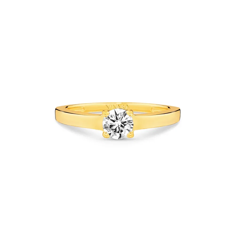Anel Solitário Forever em Ouro Amarelo 18k com 0,40ct de Diamante — imagem 1