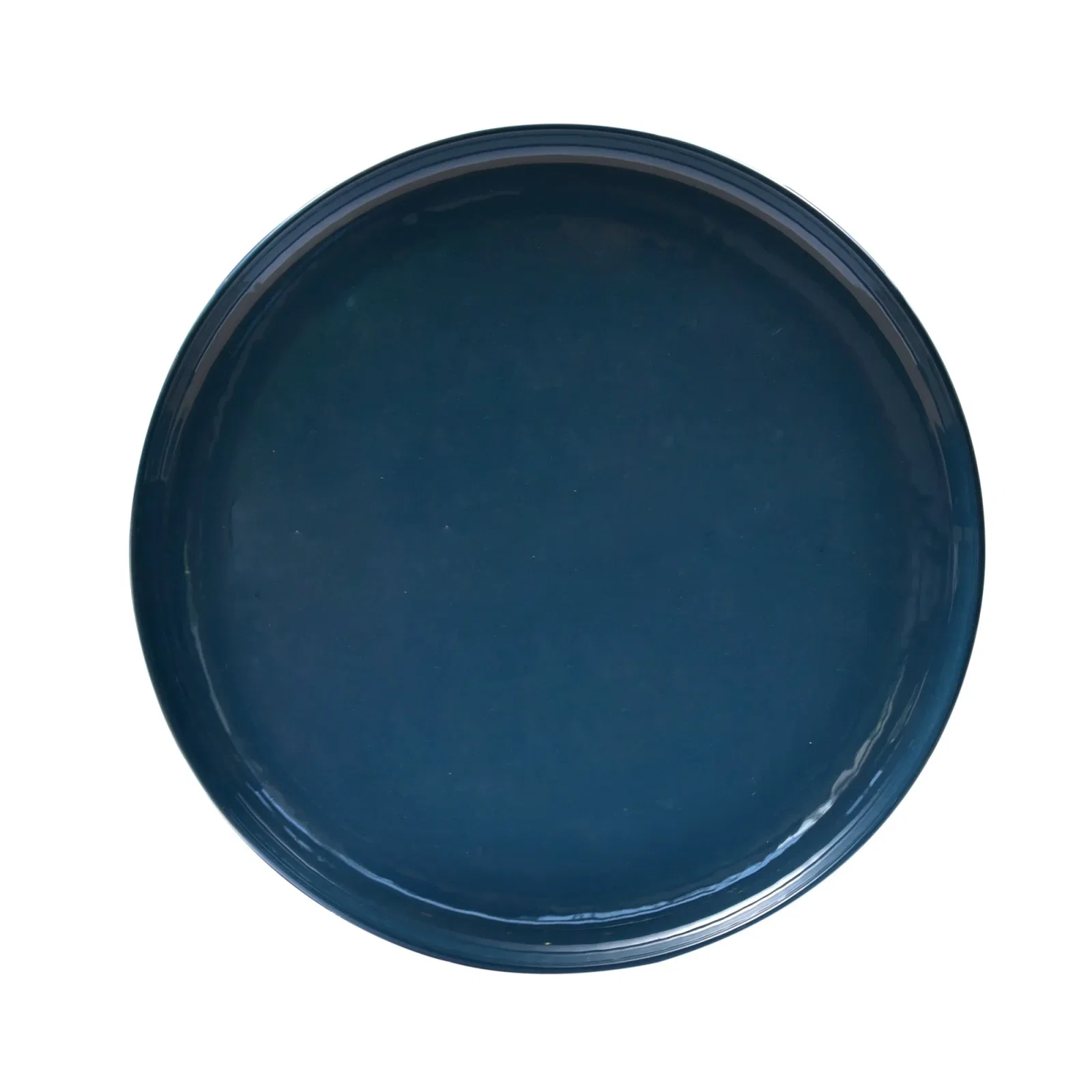 Prato Raso em Porcelana Mood Glossy 27cm Spicy Azul Petróleo
