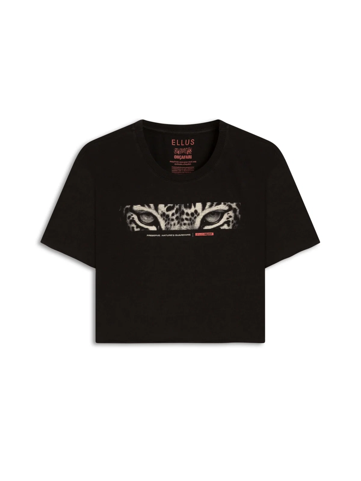 Blusa Ellus Onçafari Eyes Boxy Cropped Preto — imagem 1