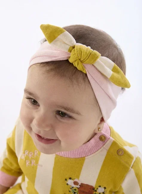Amarrador de Cabelo Infantil Onça Florida Bege Três e Já