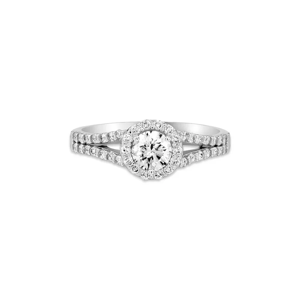 Anel Solitário Radiant em Ouro Branco 18k com 0,53ct de Diamante — imagem 1
