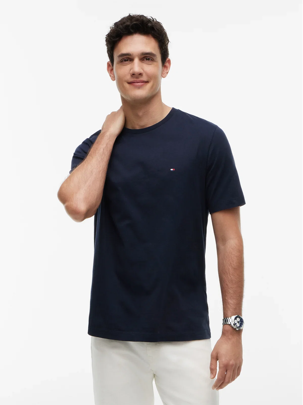 Camiseta TOMMY HILFIGER em Algodão Pima com Gola C — imagem 1