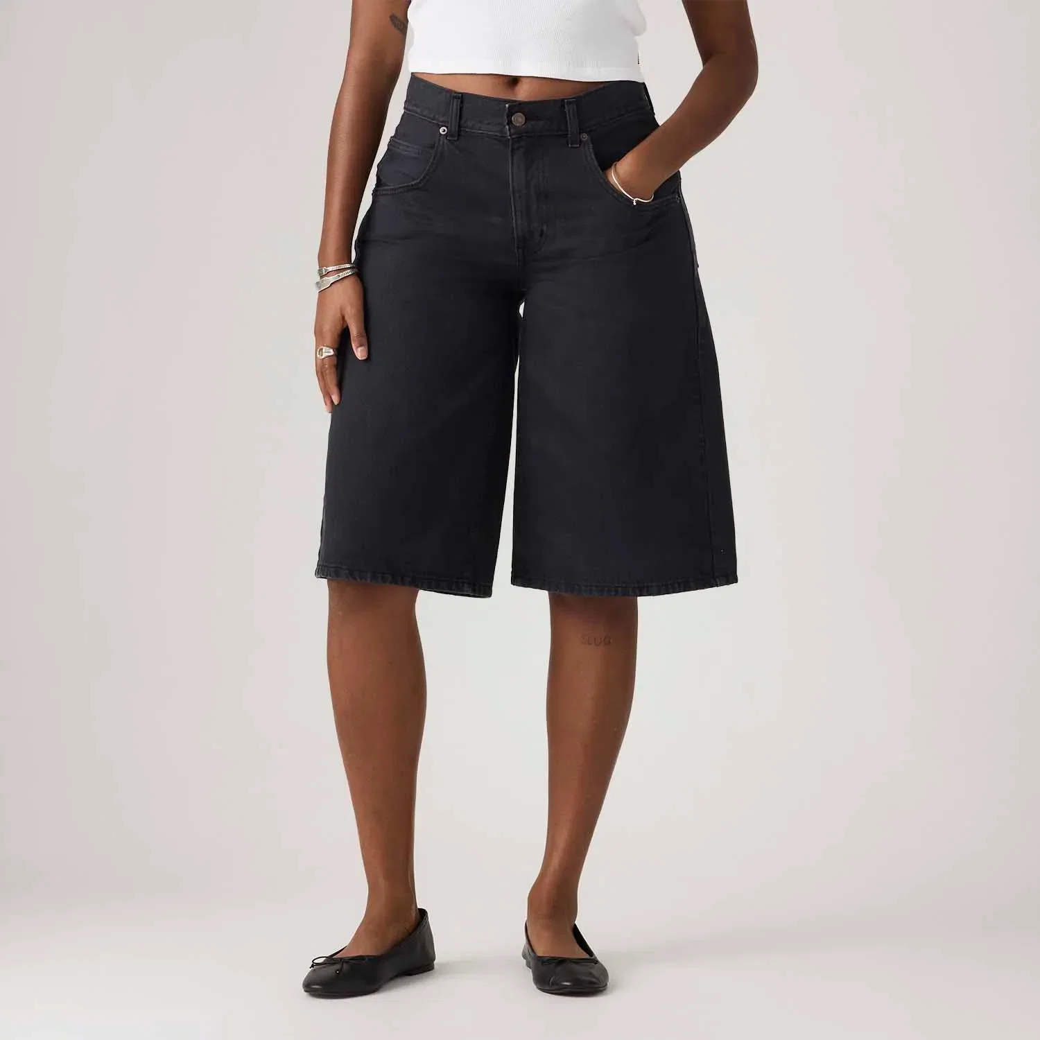 Bermuda Jorts Jeans Levi's® Super Baggy Preta