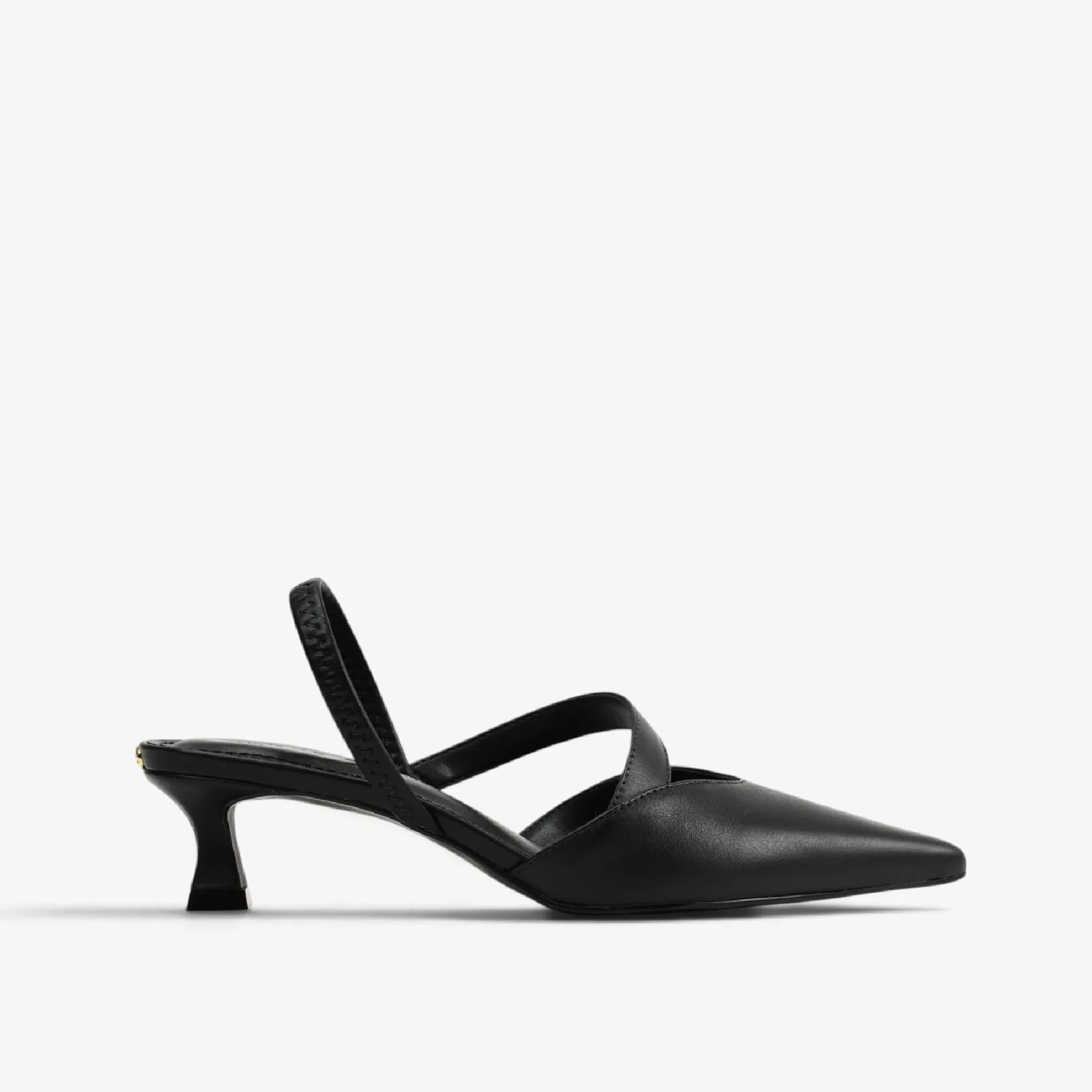 Slingback Preto Couro