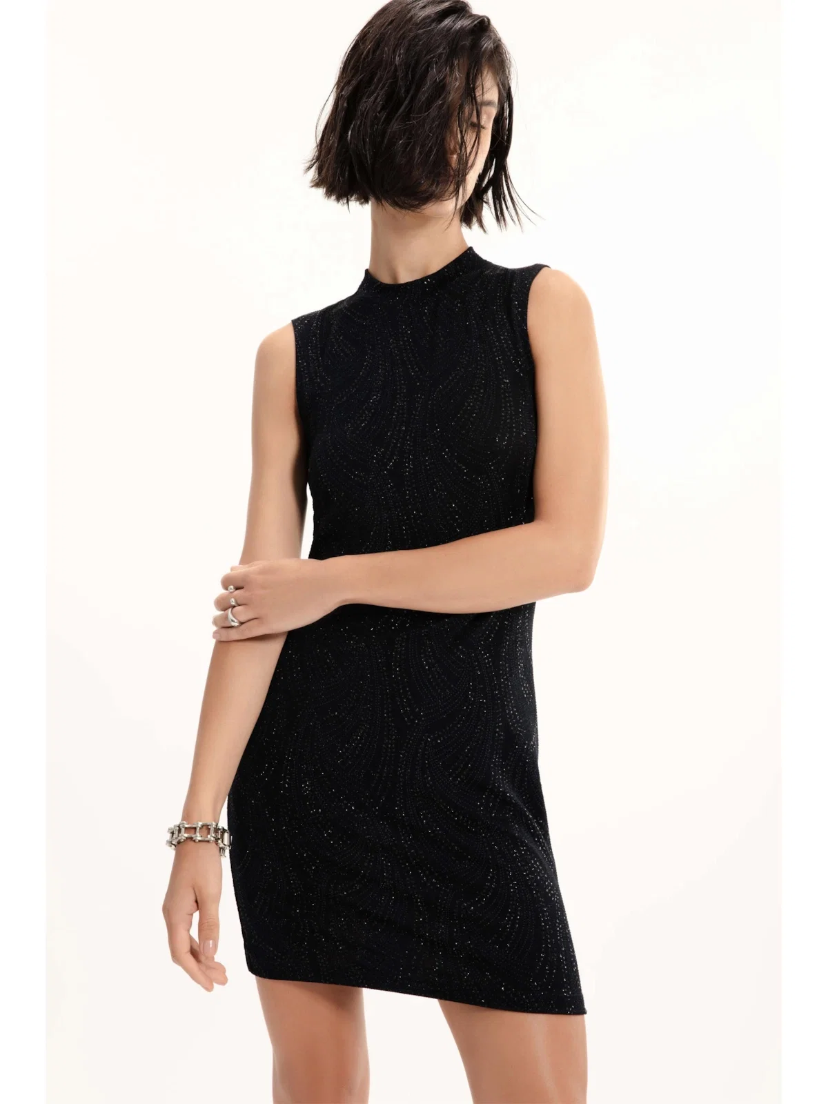 Vestido Ellus Lurex Dress Preto