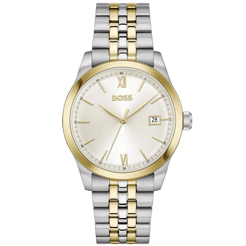 Relógio Boss Lanford Masculino em Aço Prateado e Dourado 1514358