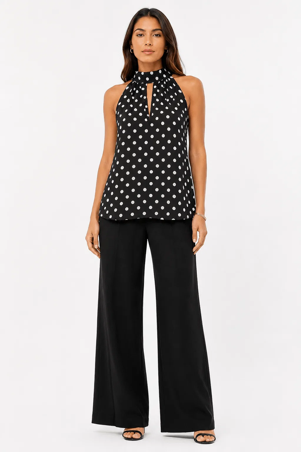 Blusa Cava Americana Poá - Preto — imagem 1