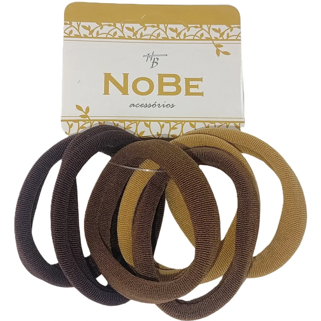 Elásticos de Meia Nobe Marrom 6 Unidades