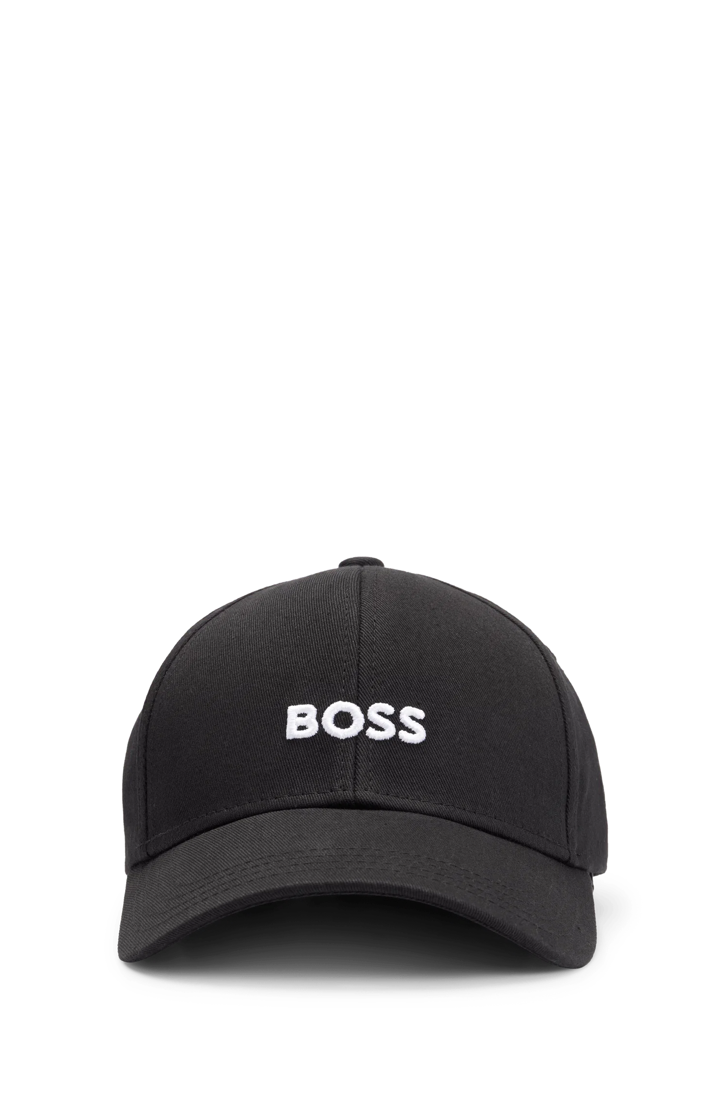 Boné de algodão twill com seis painéis e logo bordado