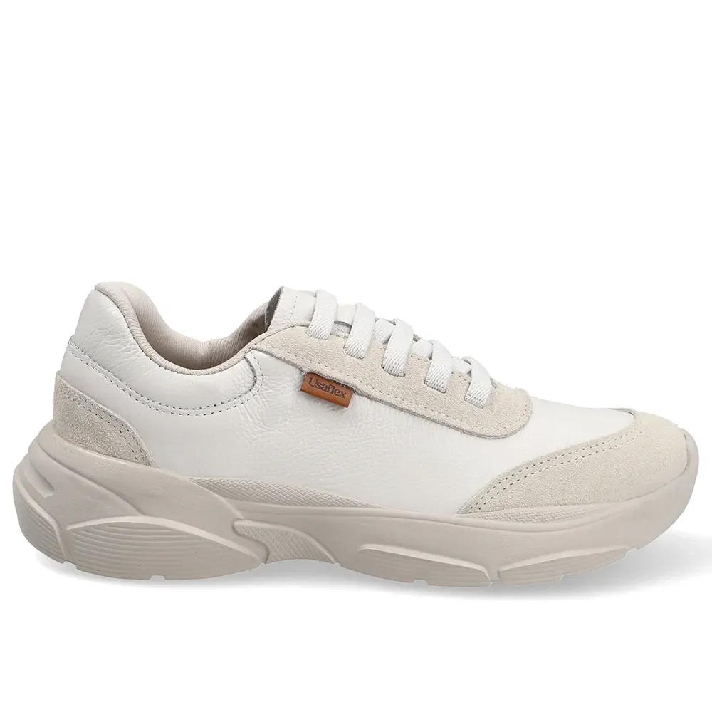 Tênis Casual Em Couro Branco — imagem 1