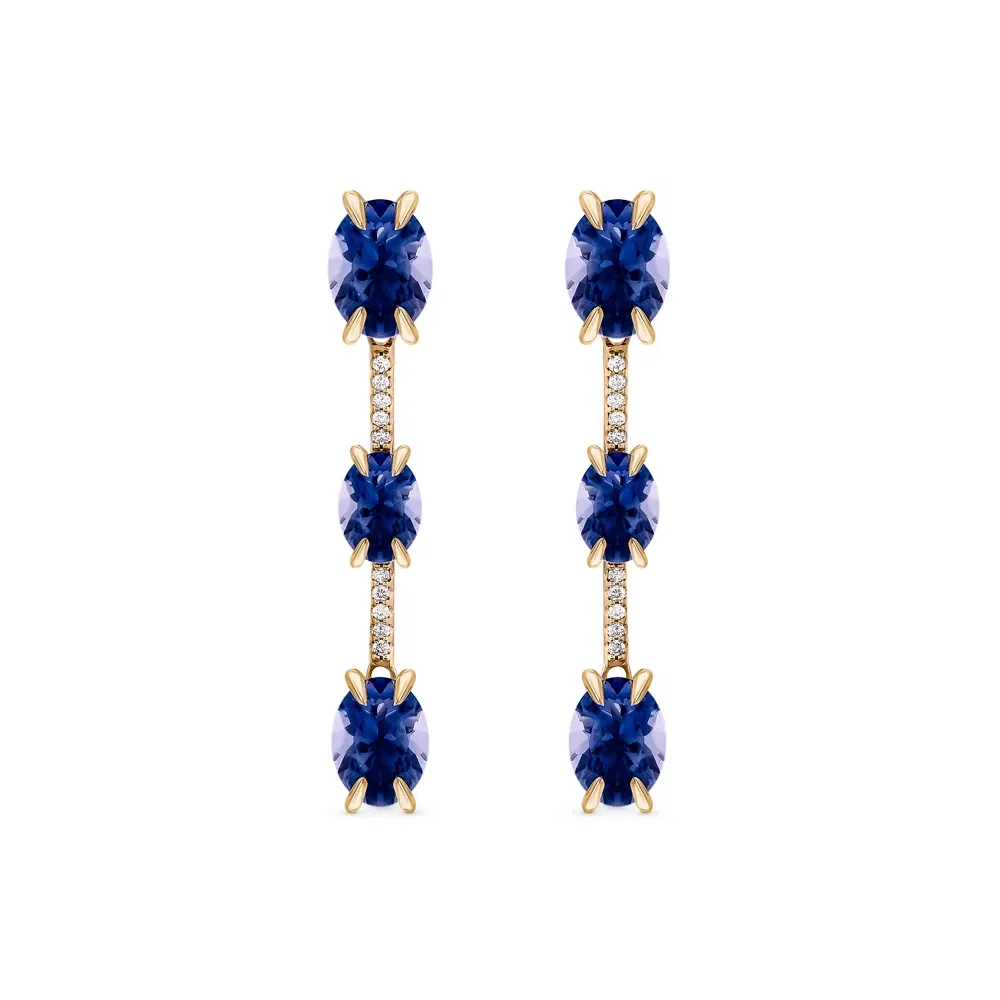 Brinco Essenza em Ouro Champanhe 18k com Iolitas e Diamantes — imagem 1