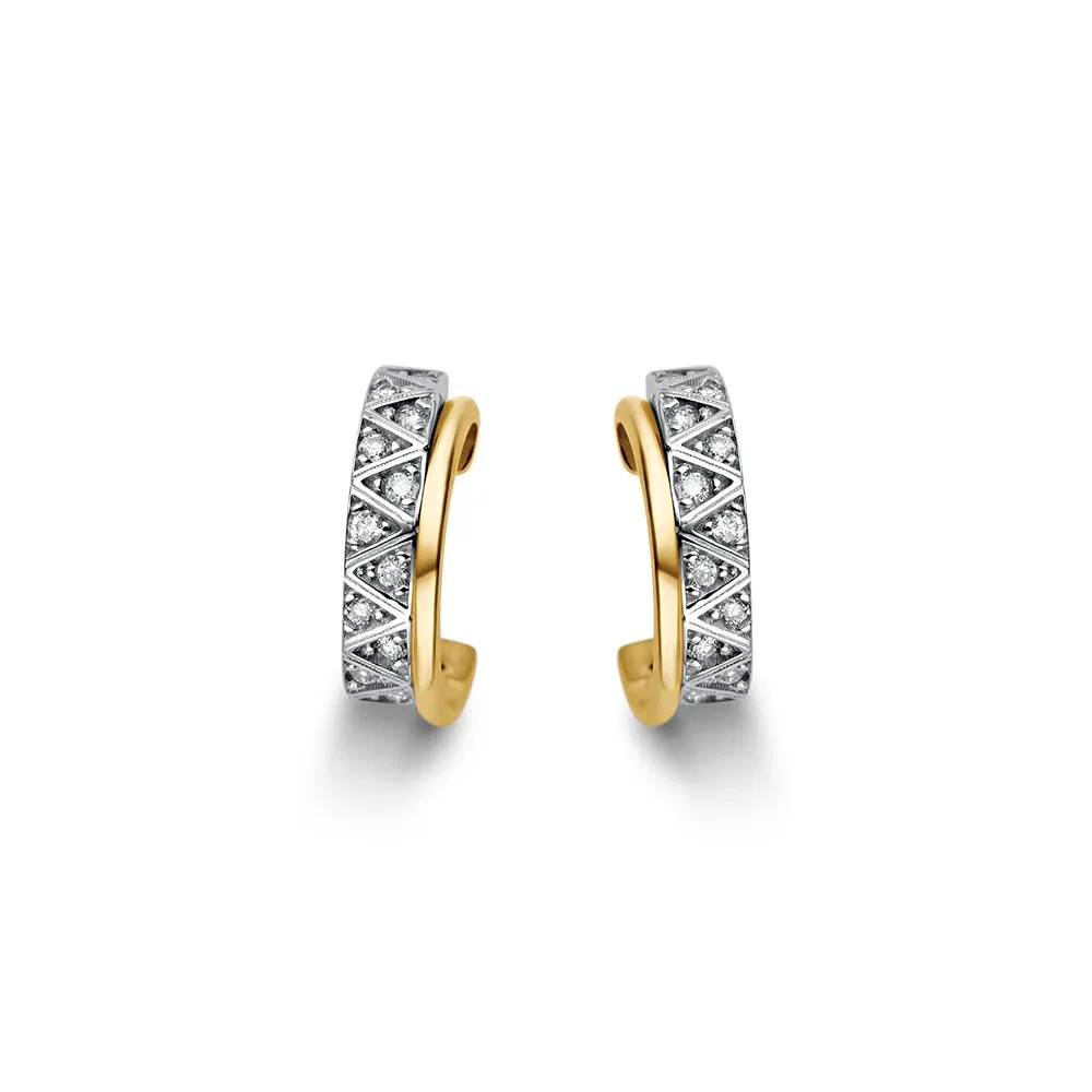 Argola Icona em Ouro Amarelo e Ouro Branco 18k com Diamantes 0,196ct, 12,5 mm — imagem 1