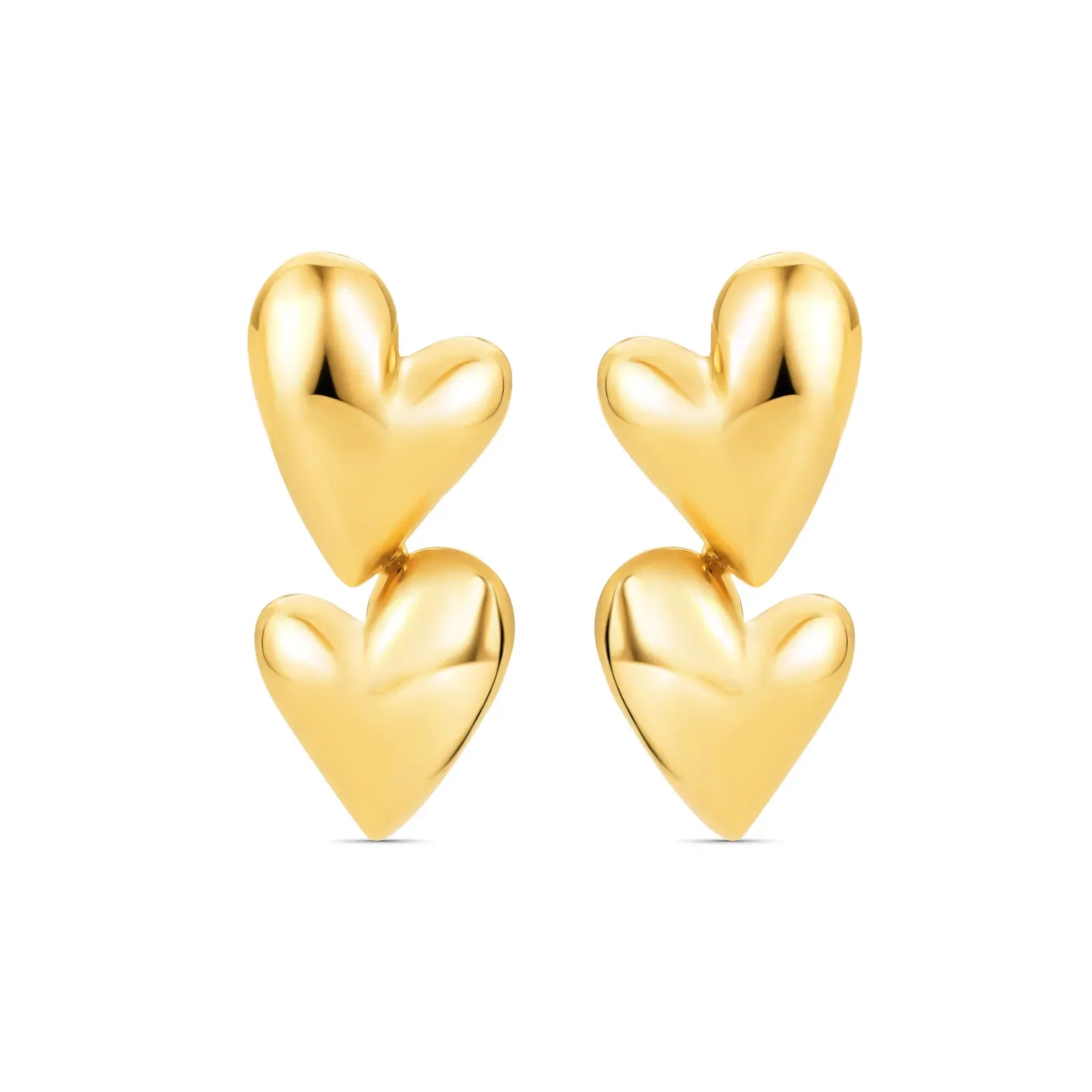 Brinco Life Galaxy Corações em Prata 925 com Banho de Ouro Amarelo 18k
