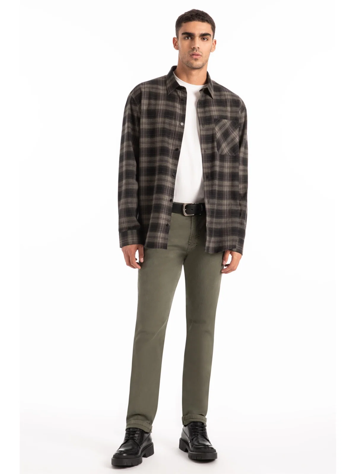 Calça Color Twill Power Skinny Verde Escuro — imagem 1