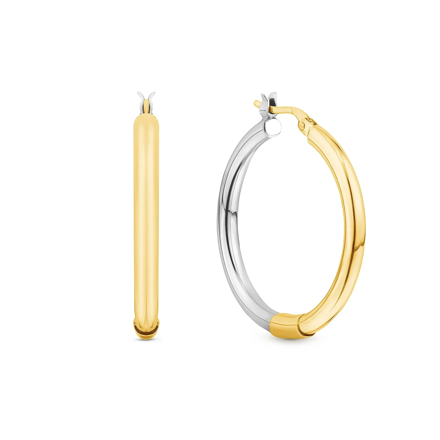 Argola em Ouro Amarelo e Ouro Branco 18k, 34mm — imagem 1