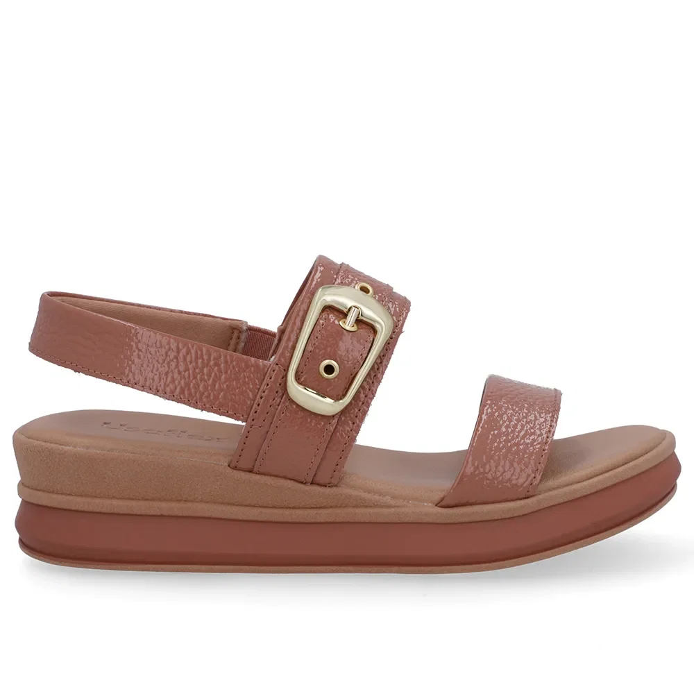 Sandália Salto Plataforma Verniz Rosa