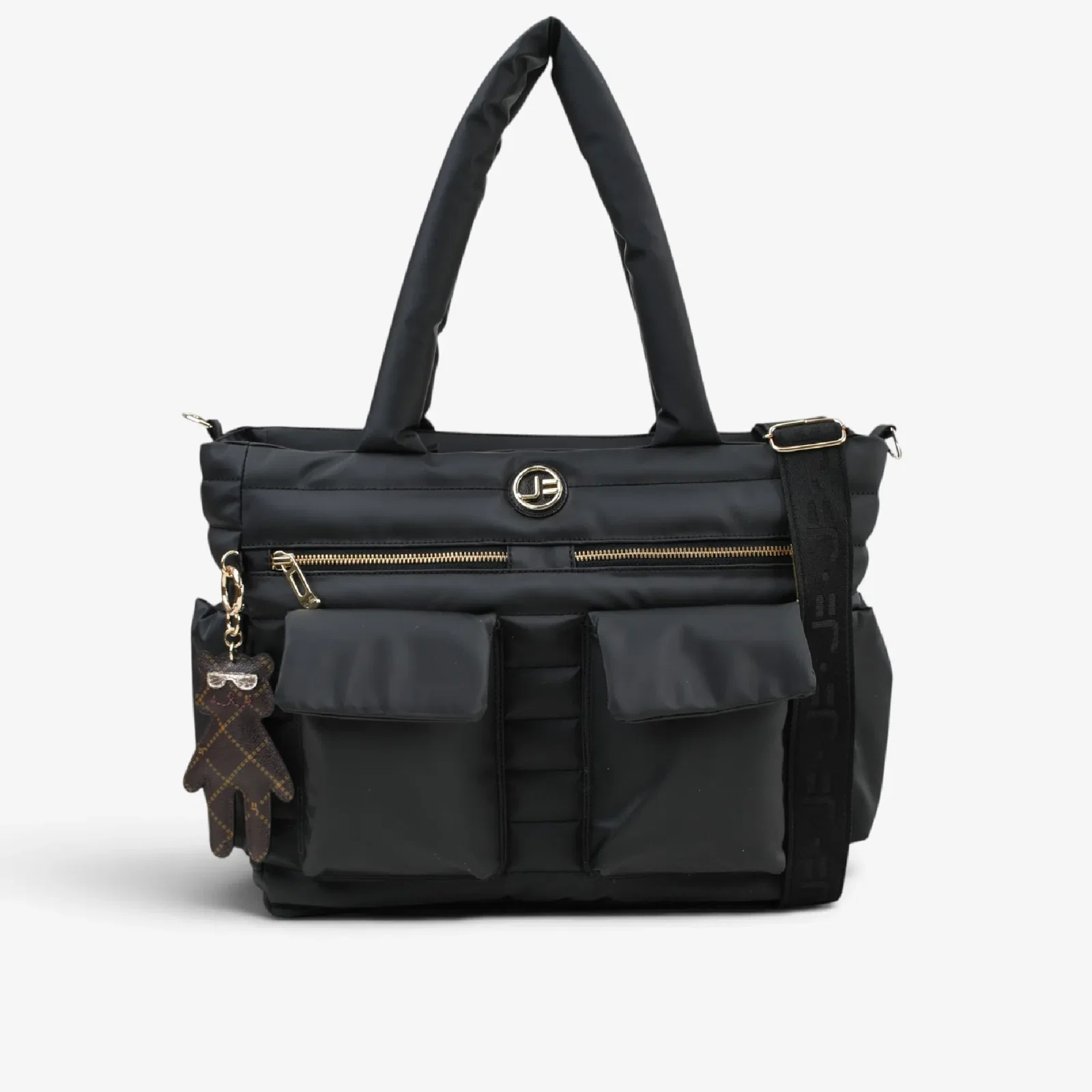 Bolsa Shopping Maternidade Preto Tecido Nylon