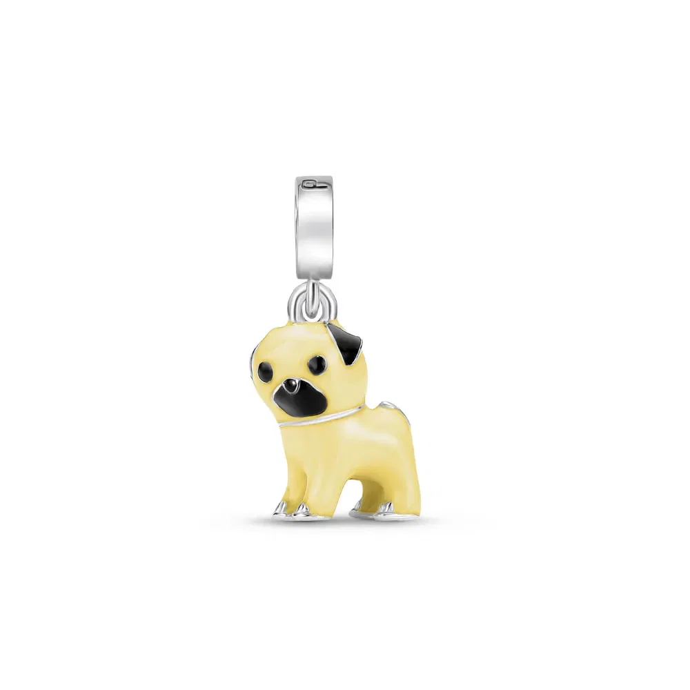 Pingente Life Animal Pug em Prata 925 com Esmalte — imagem 1