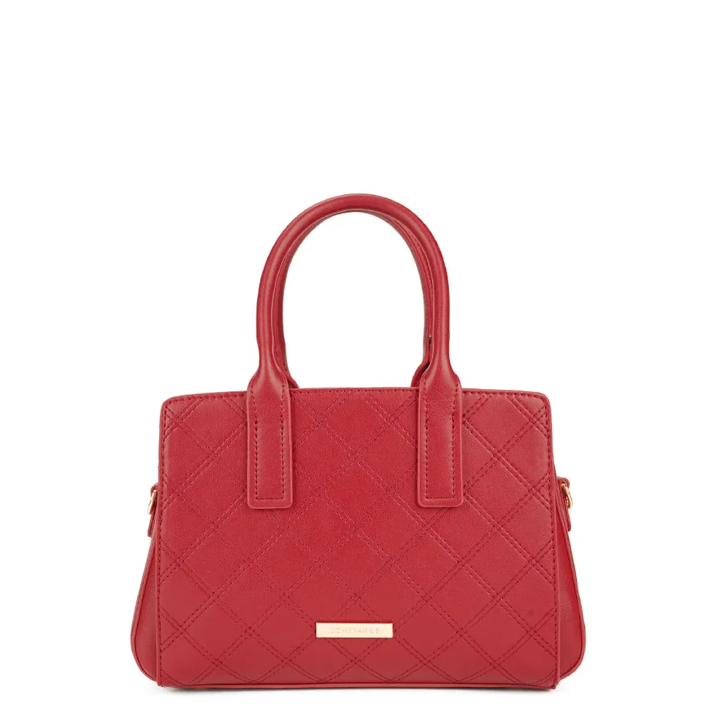 Bolsa Tote Matelassê Pespontada Vermelha