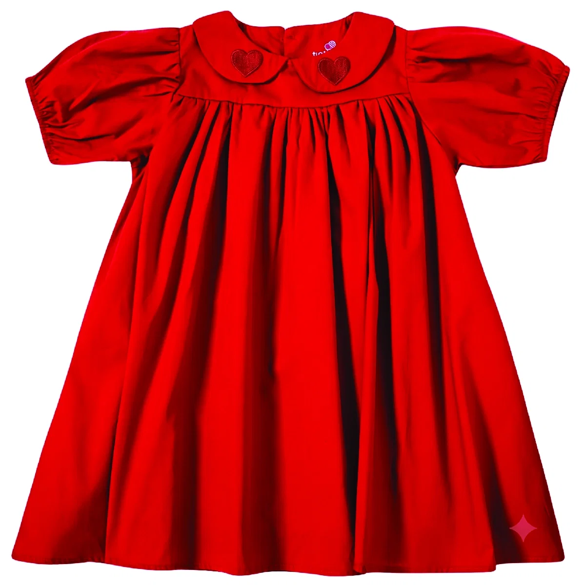 Vestido Manga Curta Kids Festivo Tricoline Tip Top