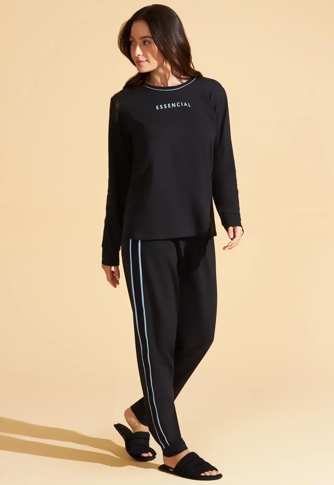 Pijama Recco Longo de Moletinho Flanelado — imagem 1