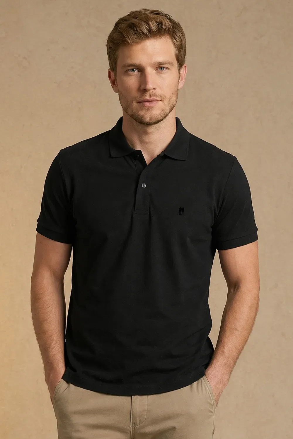 Polo Piquet Masculina Casual Polo Wear Preta