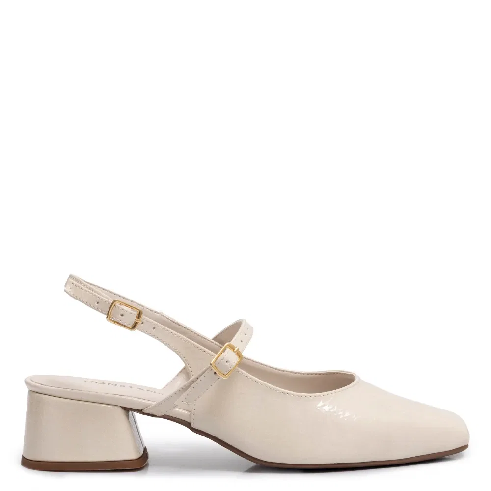 Scarpin Off White Slingback Verniz — imagem 1