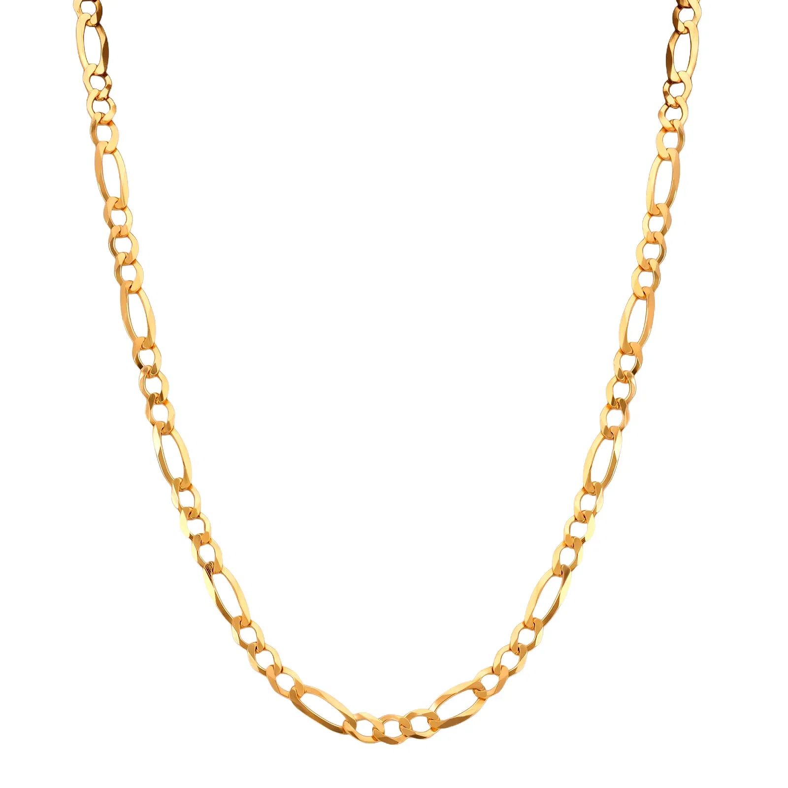 Corrente Life Groumet Alternada em Prata 925 com Banho de Ouro Amarelo 18K, 60cm — imagem 1