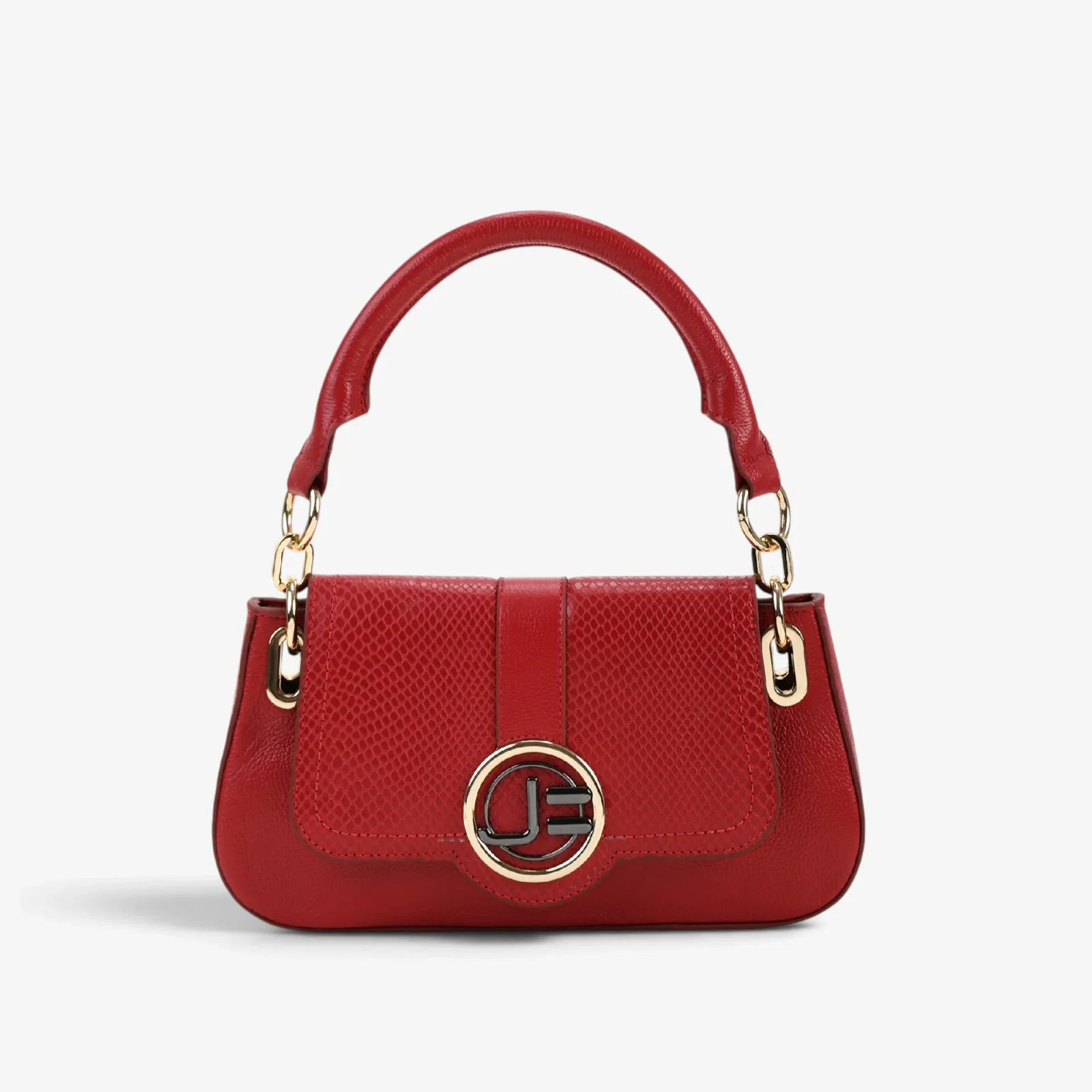 Bolsa Baguete Vermelho Couro