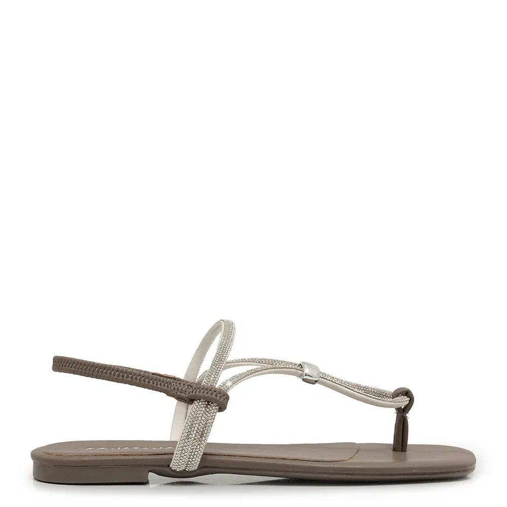 Rasteira Strass Cinza