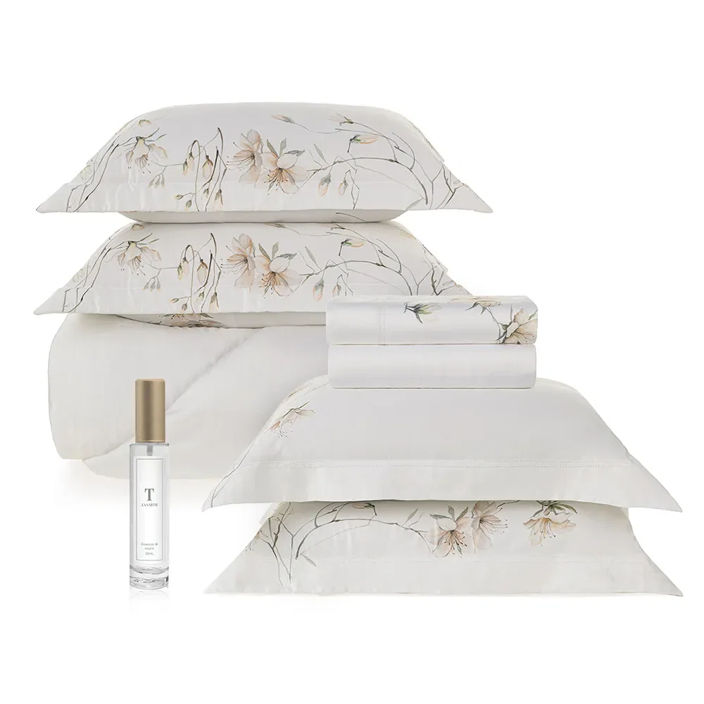 Kit Cama Completa Queen 300 fios Bambu Azalea e Spray Relaxante Jasmin — imagem 1