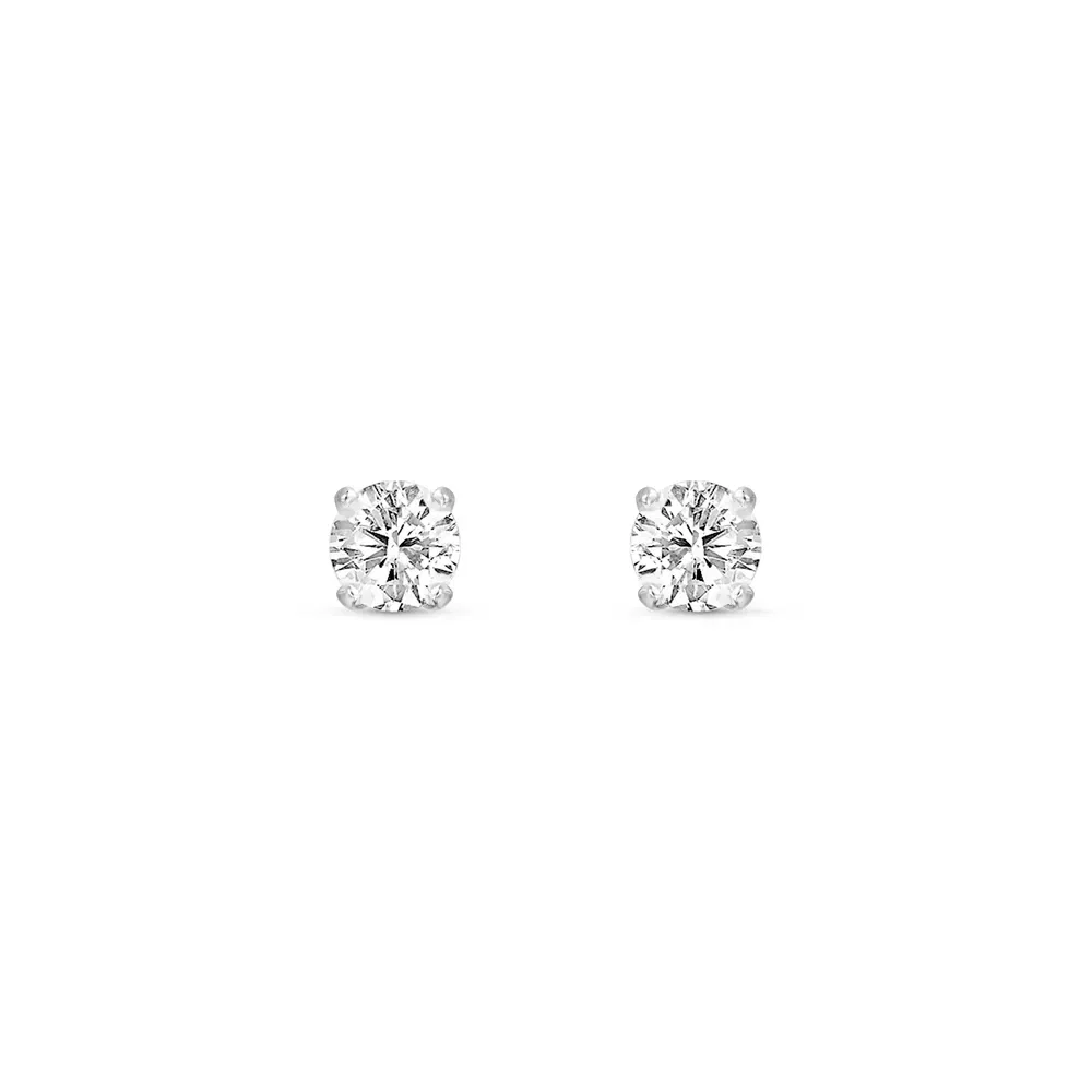 Brinco Solitário Classic em Ouro Branco 18k com 0,52ct de Diamante