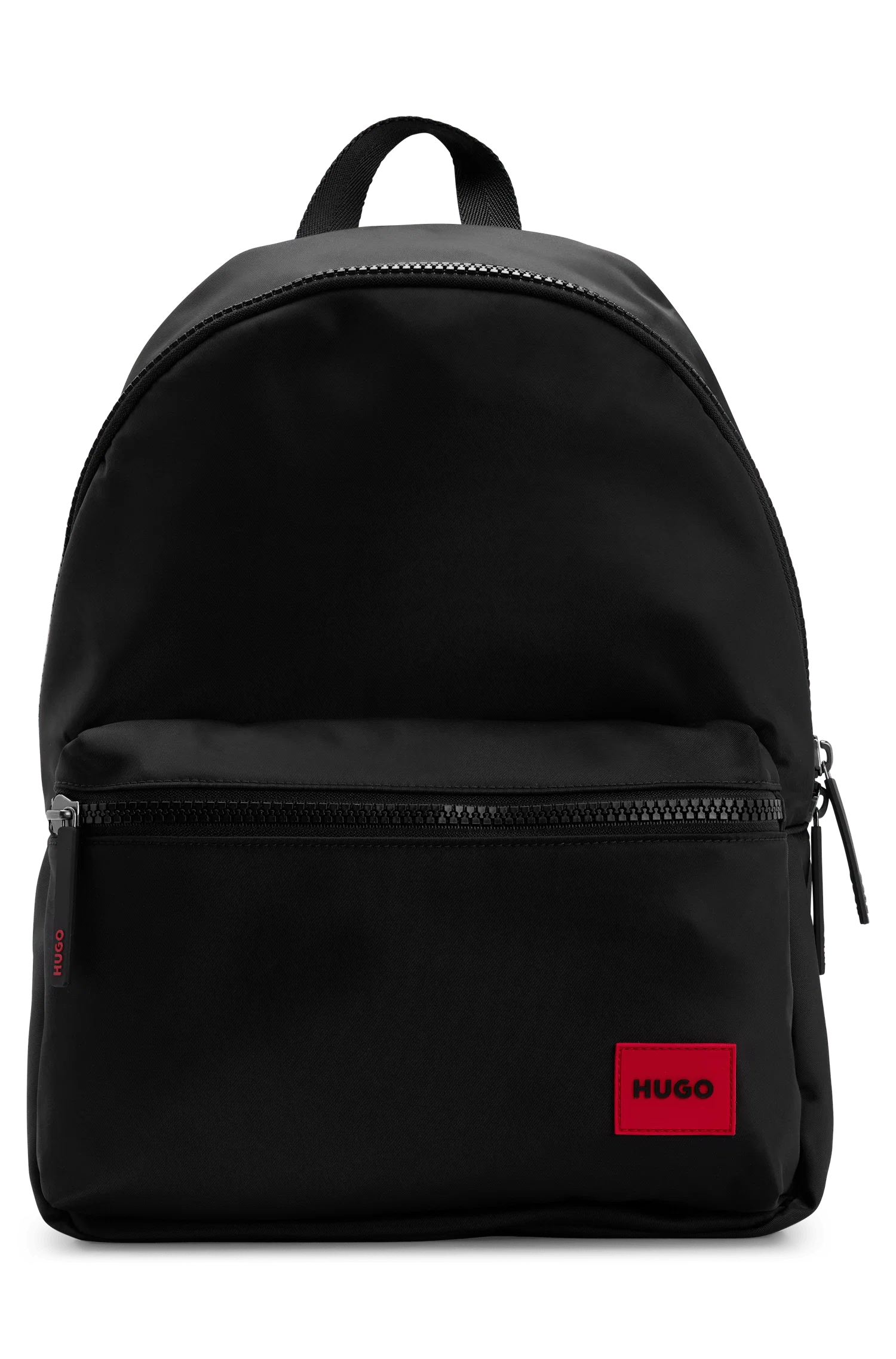 Mochila De Tecido Reciclado Com Etiqueta De Logotipo Vermelha