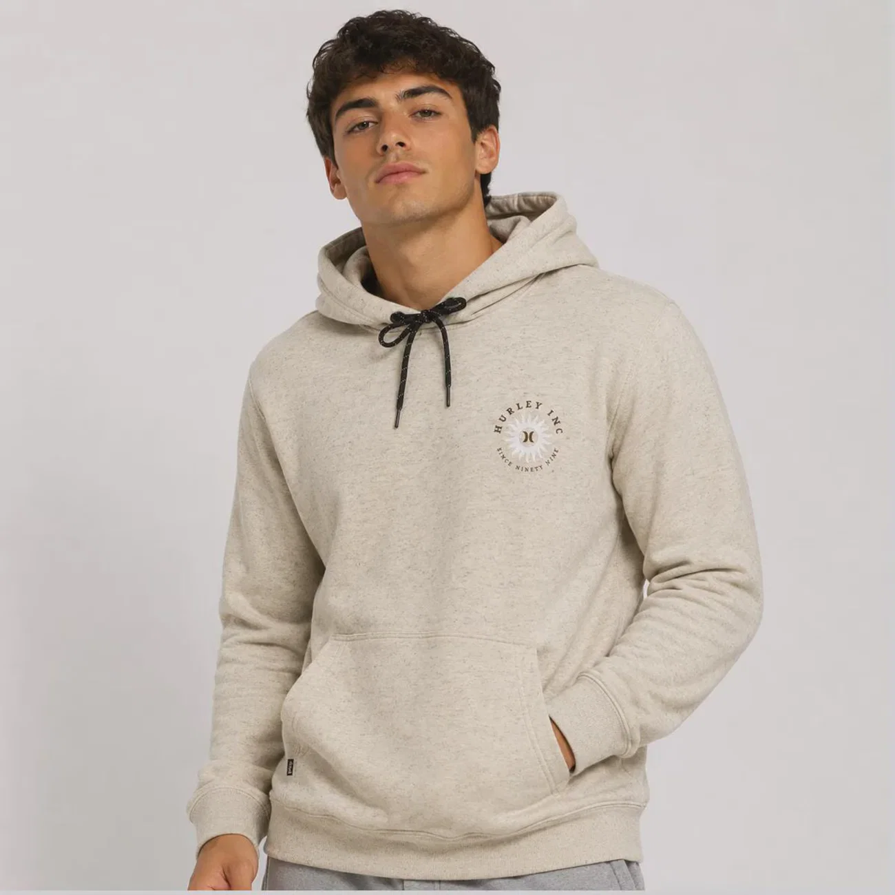 Blusão de Moletom Hurley Natural Masculino — imagem 1