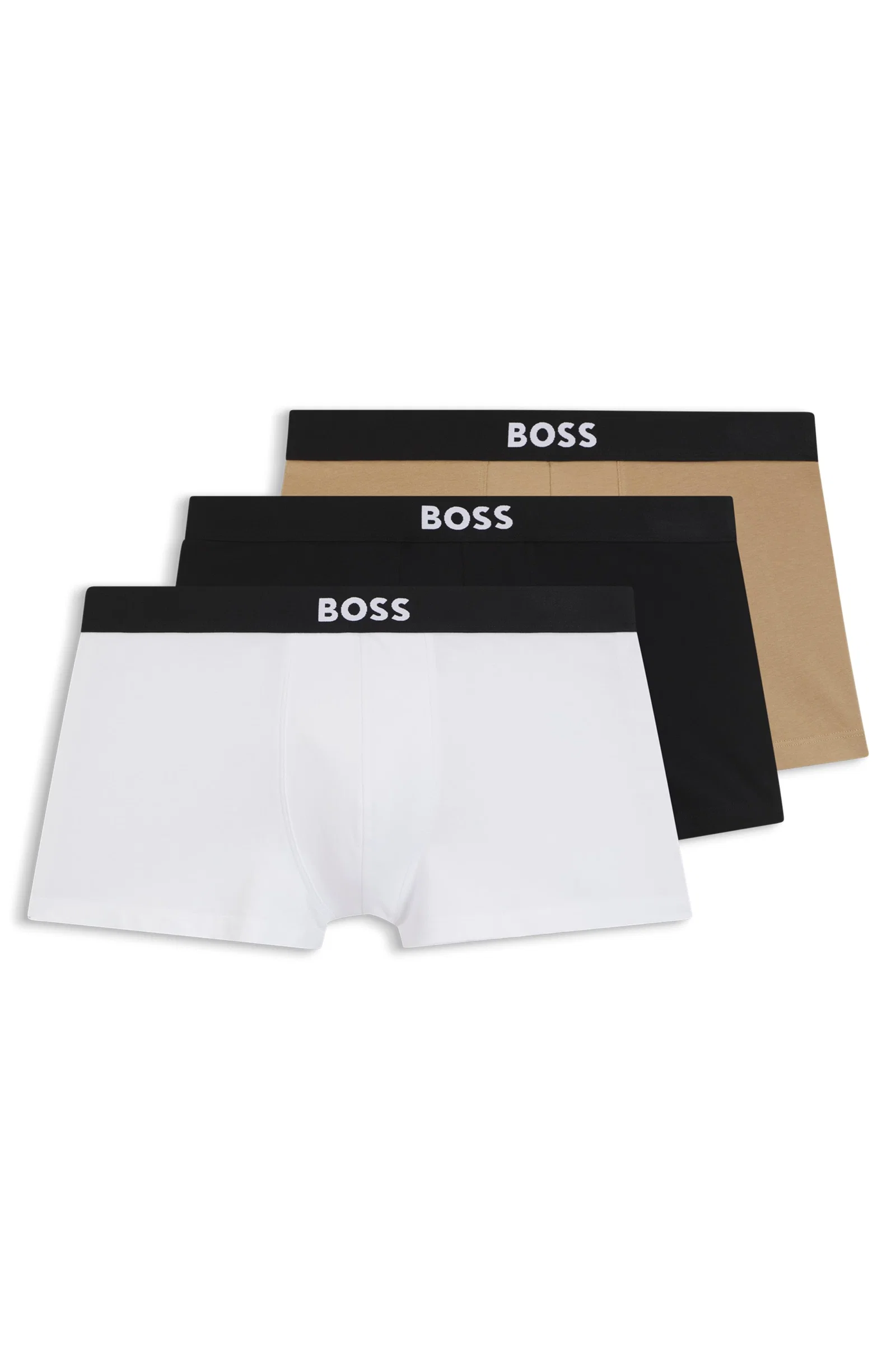 Pack De Três Cuecas De Algodão Elástico Com Logo