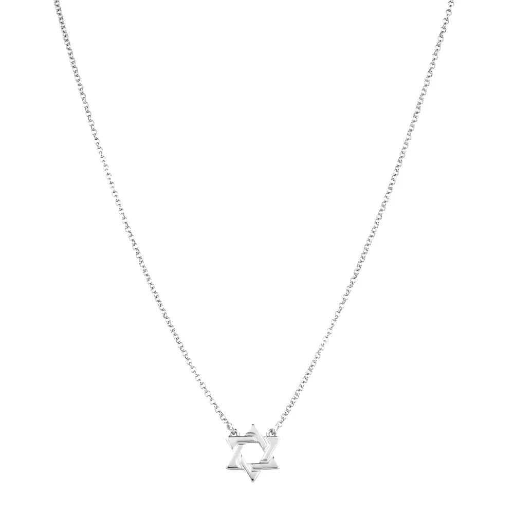 Colar Life Religião Estrela de Davi em Prata 925, 45cm — imagem 1